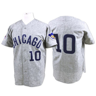 Men's Majestic Chicago Cubs #10 Ron Santo Authentic White Home Cooperstown  MLB Jersey