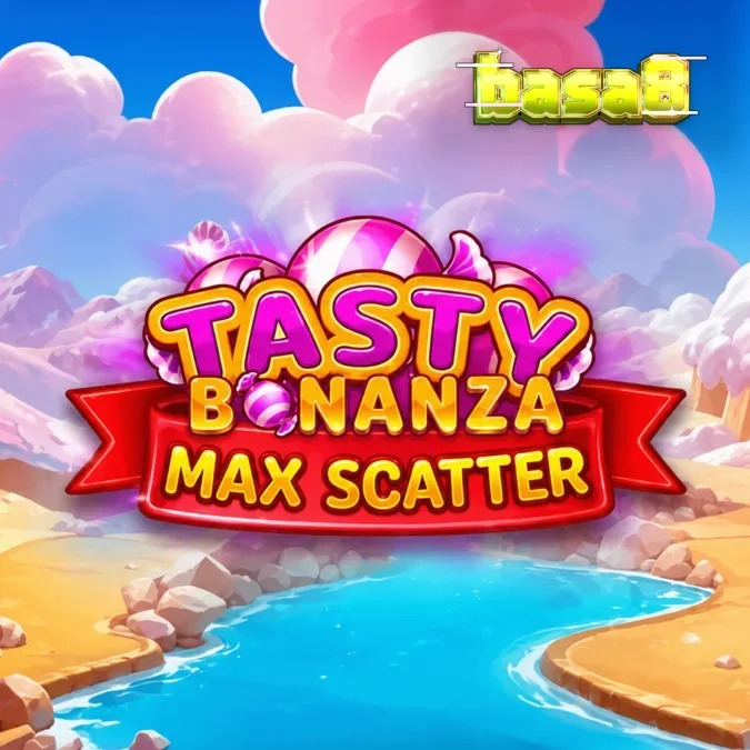 Tasty Bonanza Max Scatter স্লট গেমের একটি রঙিন ইন্টারফেস দৃশ্য